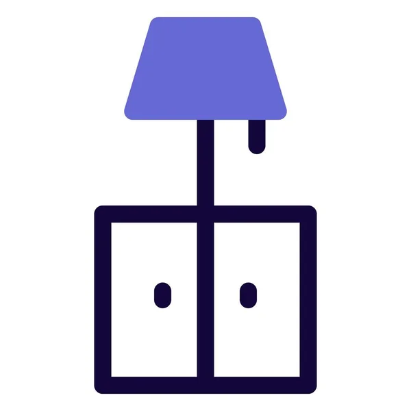 Kabinet Met Lamp Gebruikt Als Nachtkastje — Stockvector