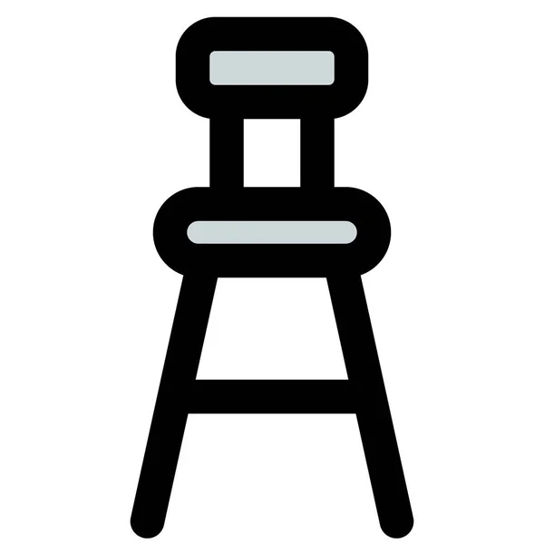 Ξύλινο Κομψό Σκαμπό Μπαρ Για Καθίσματα — Διανυσματικό Αρχείο