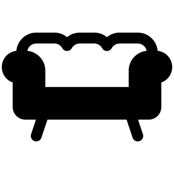 クッション性のあるアームレスト付き快適なソファ — ストックベクタ