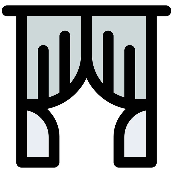 Curtains Type Window Decor — Stock Vector