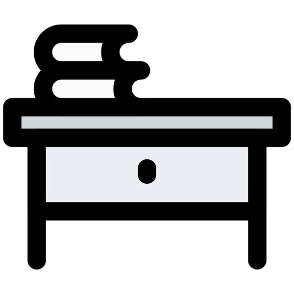 Kancelářský Stůl Prostřední Zásuvkou — Stockový vektor