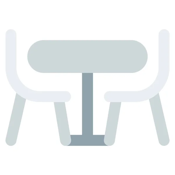 Ahşap Masalı Şık Yemek Sandalyeleri — Stok Vektör