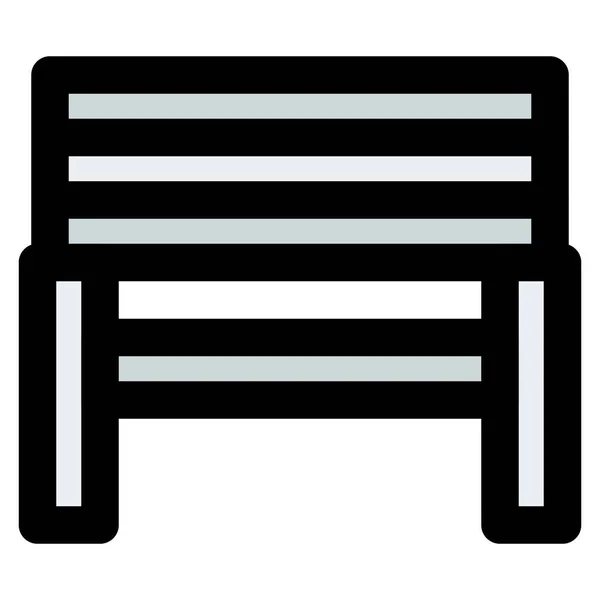 長い木のベンチや椅子 — ストックベクタ