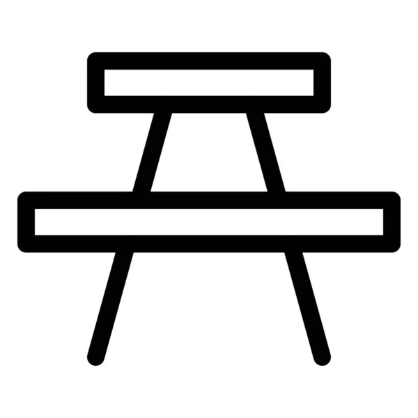 休暇中によく使用されるポータブルピクニックテーブル — ストックベクタ