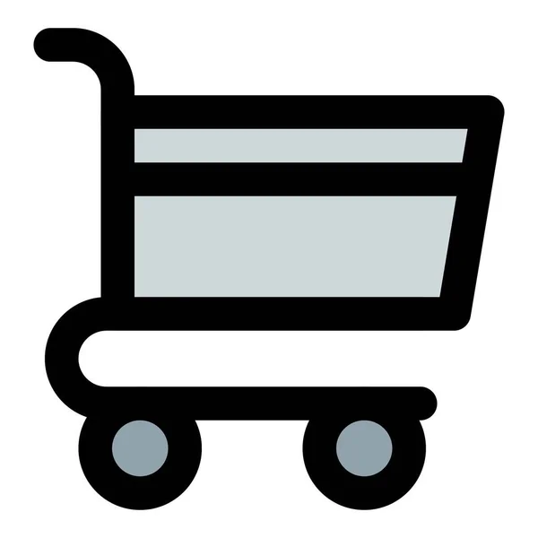 Handled Pushcart Wheeled Trolley — Stock Vector