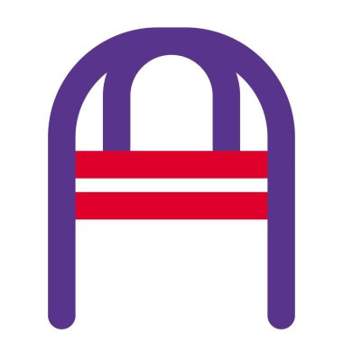 Tahta bir koltuk için yuvarlak bir sırt sehpası.