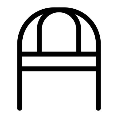 Tahta bir koltuk için yuvarlak bir sırt sehpası.