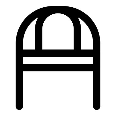 Tahta bir koltuk için yuvarlak bir sırt sehpası.