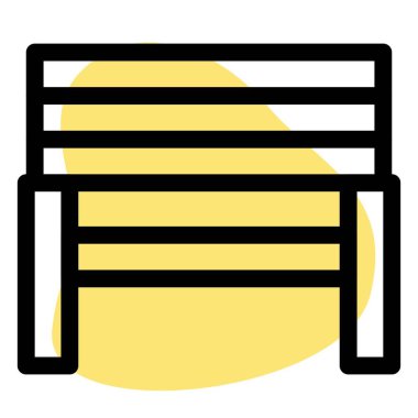 Sırt desteği ve dizliği olan modern bank.