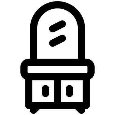 Aynalı makyaj masası veya makyaj masası.