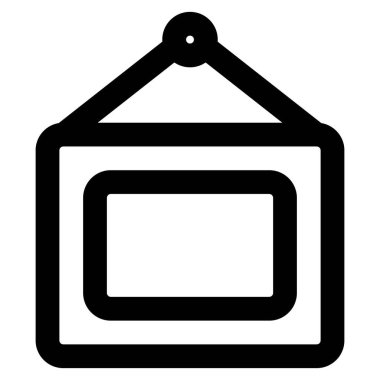 Duvara monte edilmiş eski resim çerçevesi.