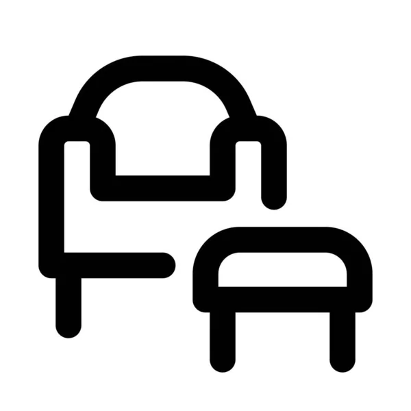 Gepolsterter Sessel Mit Weicher Fußstütze — Stockvektor