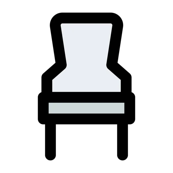 Slipper Chair High Back Support — Stock Vector