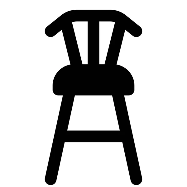 Backrest Equipped Wooden Bar Stool — Stock Vector