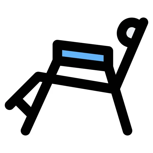 Draagbare Strandstoel Met Ondersteunende Rugleuning — Stockvector