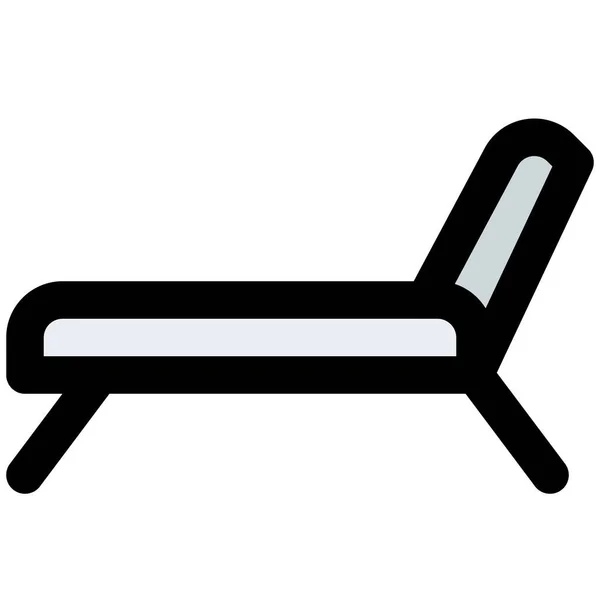 Ευέλικτη Ξαπλώστρα Καρέκλα Κατάστρωμα — Διανυσματικό Αρχείο