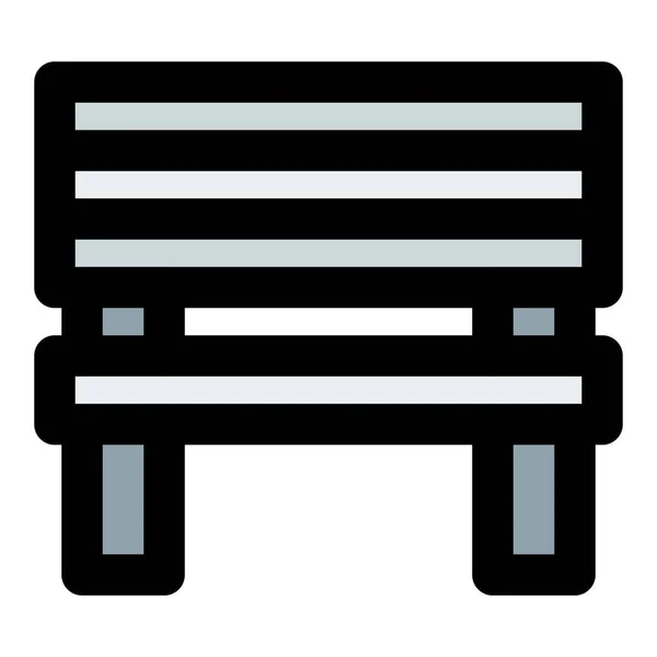 Více Osoba Dřevěná Lavice Pro Sezení — Stockový vektor