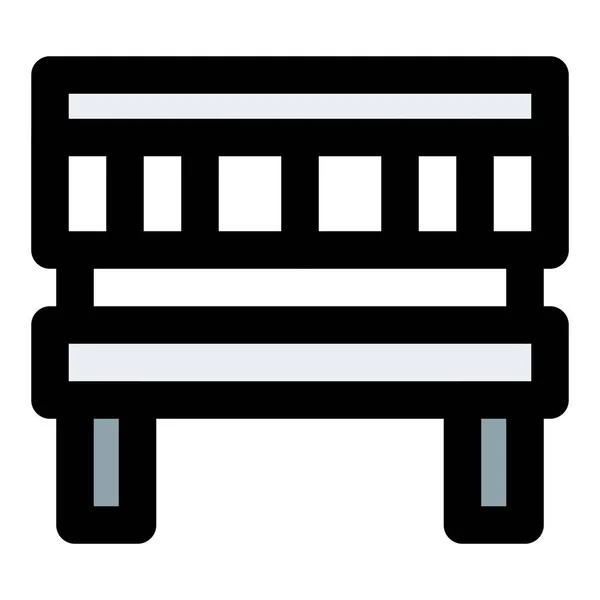 Bench Egy Hosszú Ülés Háttal — Stock Vector