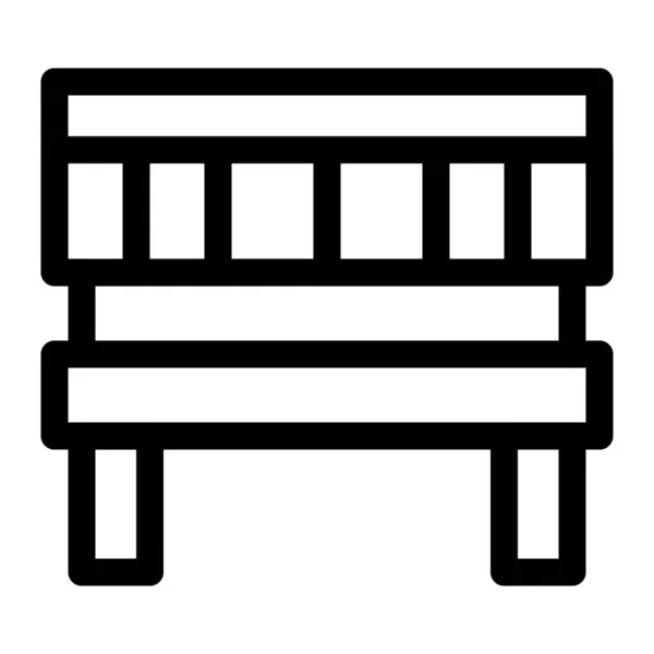 Bench Kursi Panjang Dengan Punggung - Stok Vektor