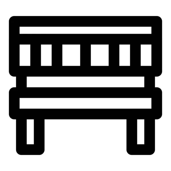 Bench Kursi Panjang Dengan Punggung - Stok Vektor