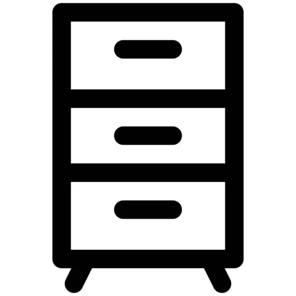 Piece Furniture Drawers Cabinet — Stock Vector