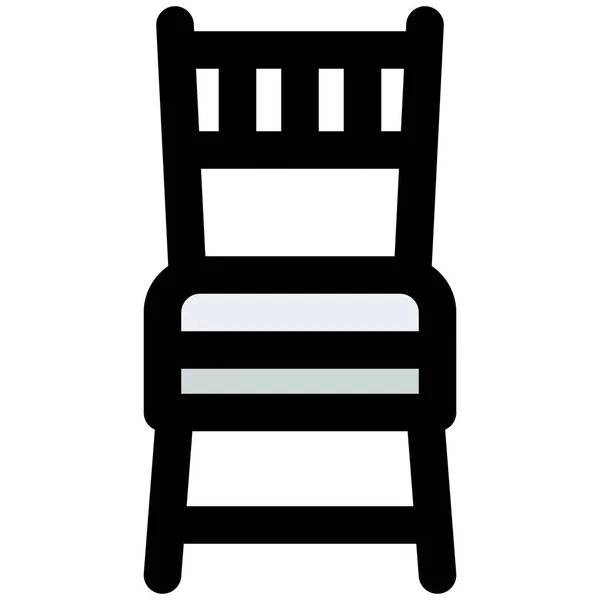 Chiavarina 一把有靠垫座椅的木制椅子 — 图库矢量图片