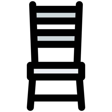 Beyaz üzerine paralel çıtçıtlardan oluşan merdiven sırtlı sandalye 