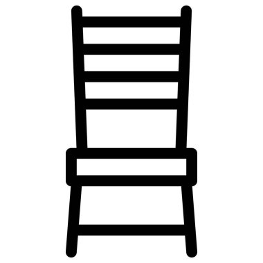 Beyaz üzerine paralel çıtçıtlardan oluşan merdiven sırtlı sandalye 