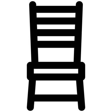 Beyaz üzerine paralel çıtçıtlardan oluşan merdiven sırtlı sandalye 