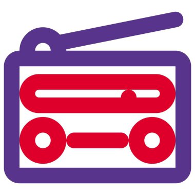 Antenli klasik kablosuz radyo..