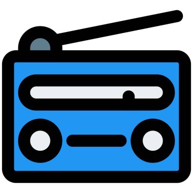 Antenli klasik kablosuz radyo..