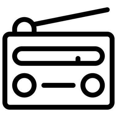 Antenli klasik kablosuz radyo..