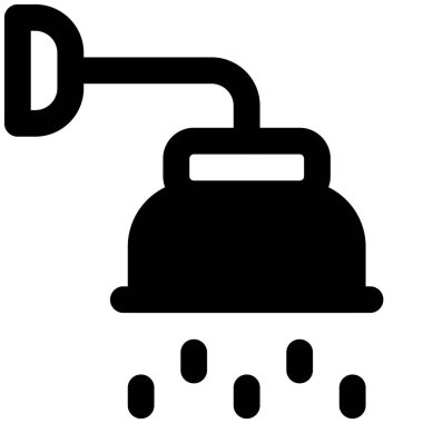 Duvara monte edilmiş baş duşu ve akan su.