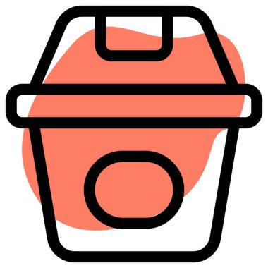 Çöpü saklamak için kaplanmış çöp kutusu.