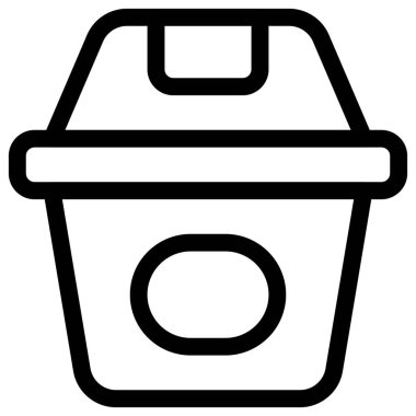 Çöpü saklamak için kaplanmış çöp kutusu.