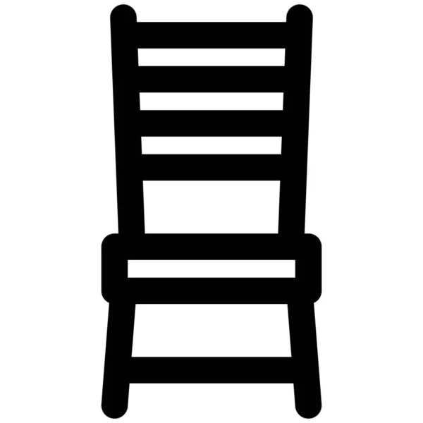 Ladderback Stuhl Aus Parallelen Lamellen Auf Weiß — Stockvektor