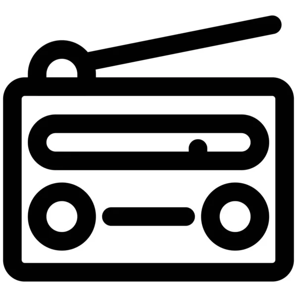 Radio Inalámbrica Vintage Con Antena — Vector de stock