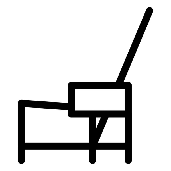 Schräger Stuhl Aus Holz Für Den Außenbereich — Stockvektor