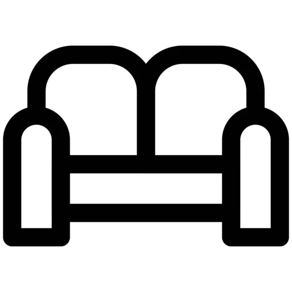 Софі Зручне Яке Сидіння Боків Ззаду — стоковий вектор