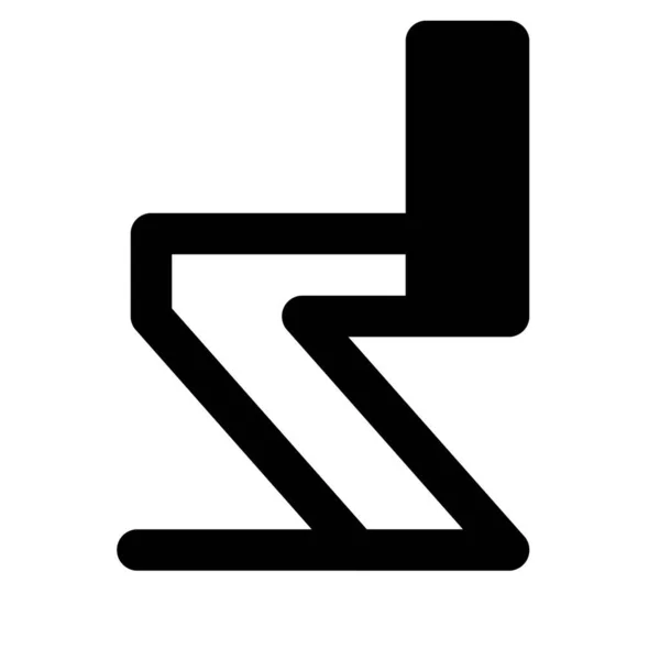 Silla Zigzag Con Diseño Minimalista — Vector de stock