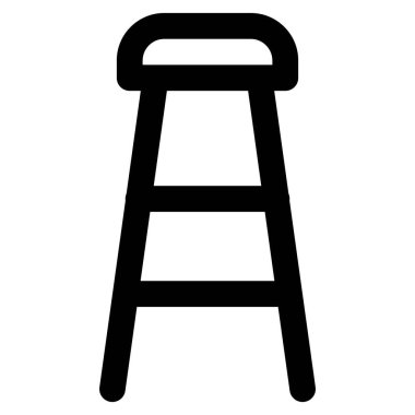 Geniş bacaklı ve oturaklı bir tabure..