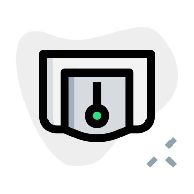 Umumi tuvalet veya tuvalette otomatik el kurutma makinesi.