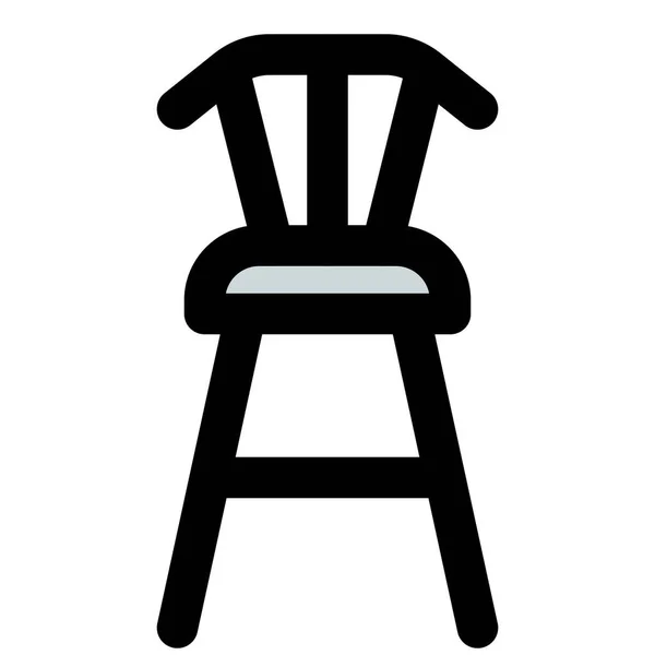 Wooden Bar Stool Stylish Backrest — Stock Vector
