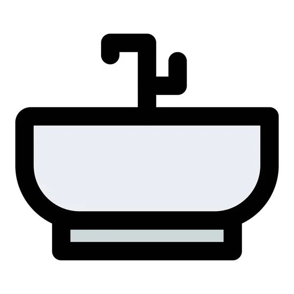 Whirlpool Badewanne Für Komfortables Duschen — Stockvektor