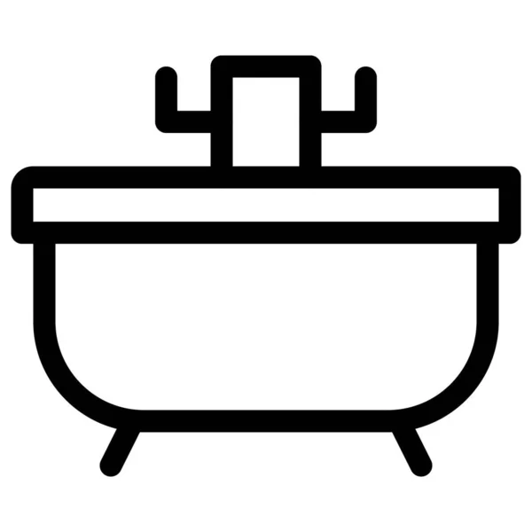 Μπανιέρα Ένας Τρόπος Για Μπάνιο Και Χαλάρωση — Διανυσματικό Αρχείο