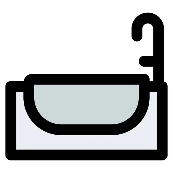 Bathtub Приспособление Ванной Комнаты Используемое Купания — стоковый вектор