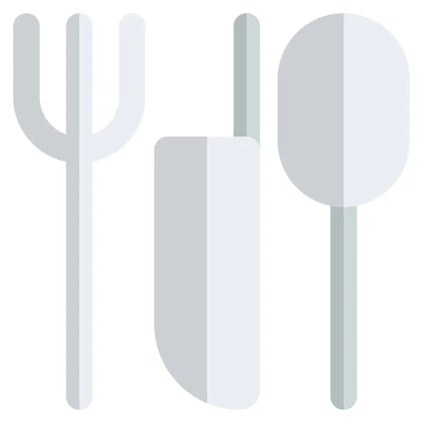 Flatware Set Collection Cutlery — 스톡 벡터