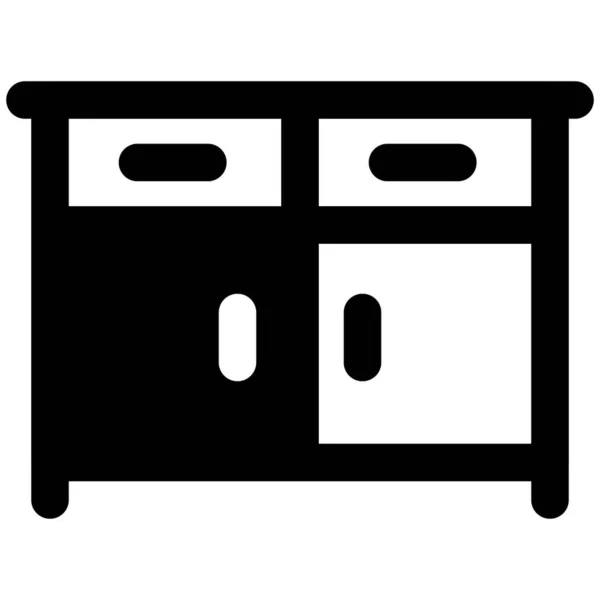 厨房自助餐 提供食物的餐具柜 — 图库矢量图片