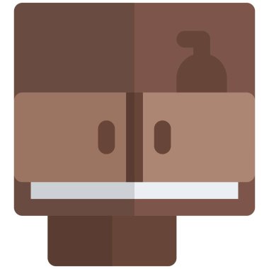 Banyo dolabında hijyen ürünleri depolanırdı..