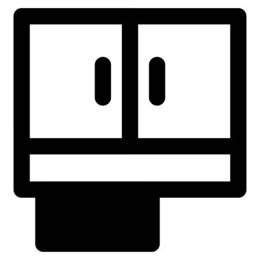 Gerekli şeyleri saklamak için ahşap dolap..